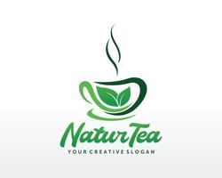 vector de diseño de logotipo de té