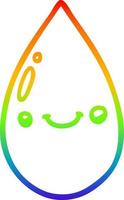 rainbow gradient line drawing cartoon cute raindrop vector