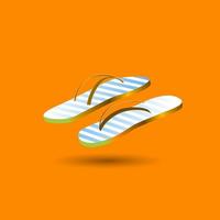 Vector decorations of beach object. flip flop or sandals