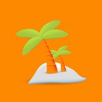 Vector decorations of beach object. palm tree