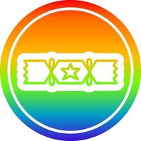 christmas cracker in rainbow spectrum vector