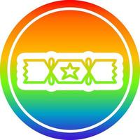 christmas cracker in rainbow spectrum vector