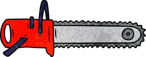 textured cartoon doodle fo a chain saw vector