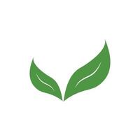 logotipos de vector de elemento de naturaleza de ecología de hoja de árbol verde