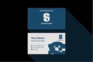 Corporate Business Card Design with modern style alphabet vector