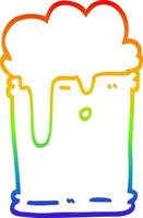 rainbow gradient line drawing cartoon fizzy drink vector