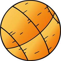 gradient cartoon doodle of a basket ball vector