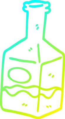 cold gradient line drawing cartoon drink in decanter