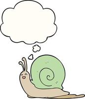 cartoon snail and thought bubble vector