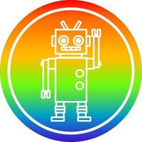 dancing robot circular in rainbow spectrum vector