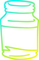 cold gradient line drawing cartoon glass jar vector