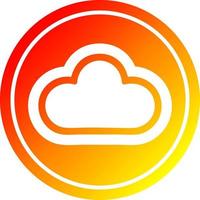 weather cloud circular in hot gradient spectrum vector