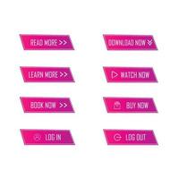 Set of trendy button for web, mobile app. Template navigation button menu. vector