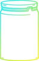 cold gradient line drawing cartoon empty glass jar vector