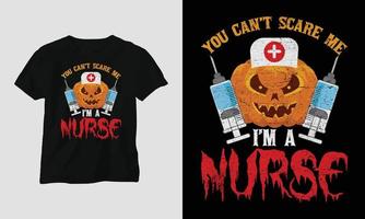 camiseta especial enfermera halloween vector