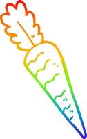 rainbow gradient line drawing cartoon carrot vector