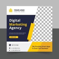 Digital marketing agency social media square post banner template design vector