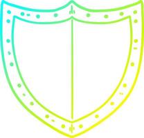cold gradient line drawing cartoon shield vector
