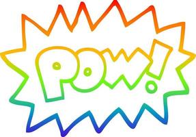 rainbow gradient line drawing cartoon pow symbol vector