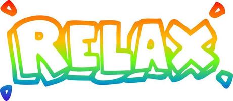 rainbow gradient line drawing cartoon relax symbol vector