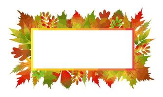 A text frame made of autumn leaves vector