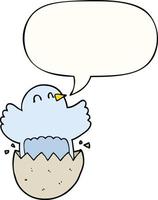 cartoon hatching chicken and speech bubble vector