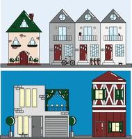 a set of houses for living vector