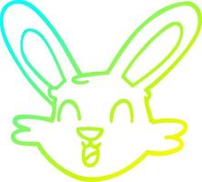 cold gradient line drawing cartoon cute bunny vector