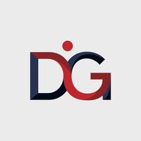 Letter DG Human Simple Modern Logo vector