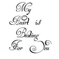 My Heart is Beating For You Cursive Typography Lettering vector