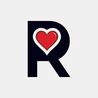 letra r amor simplicidad logo vector