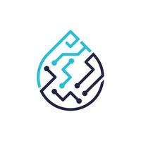 Drop circuit modern technology logo vector