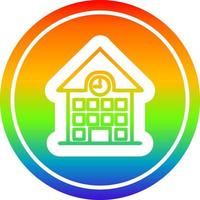 school house circular in rainbow spectrum vector