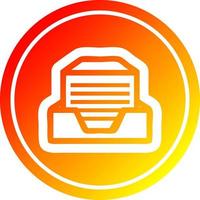 office paper stack circular in hot gradient spectrum vector