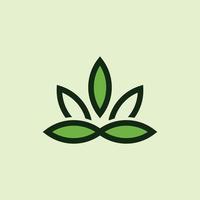 logotipo de ecología de línea de hoja de marihuana vector