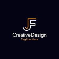 Letter JF Line Simple Monogram Logo vector