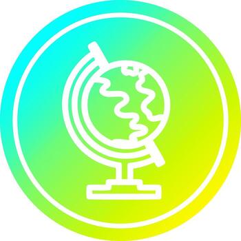 mapa del globo circular en espectro de gradiente frío vector