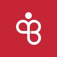 logotipo del monograma humano b vector