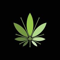 Cannabis Circuit Technology Modern Logo vector