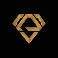 letra un logotipo moderno de lujo de diamantes vector
