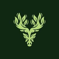 Head Moose Leaf Nature Ecology Logo vector