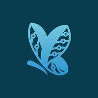 Butterfly circuit modern technology logo vector