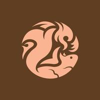 Squirrel Ornament Luxury Creative Logo vector