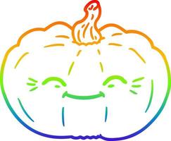 rainbow gradient line drawing cartoon pumpkin vector