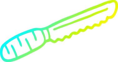 cold gradient line drawing cartoon bread knife vector