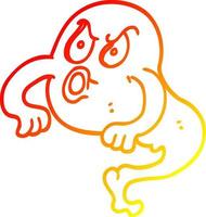 warm gradient line drawing cartoon angry ghost vector