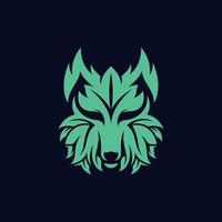 Wolf leaf nature ecology logo vector