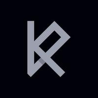 Letter KP Modern Geometric Monogram Logo vector
