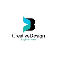 letra b medios logotipo creativo moderno vector