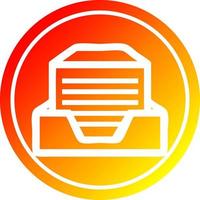 office paper stack circular in hot gradient spectrum vector